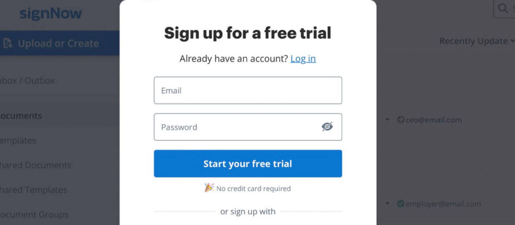 signnow free trail test