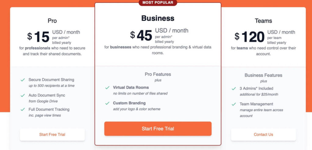orangedox price pricing plans